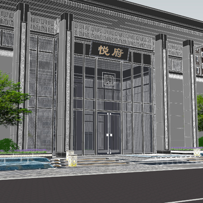 New Chinese-style Building Shopfront