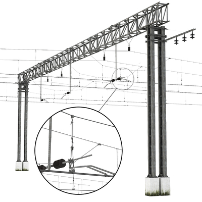 Modern high-speed rail line poles