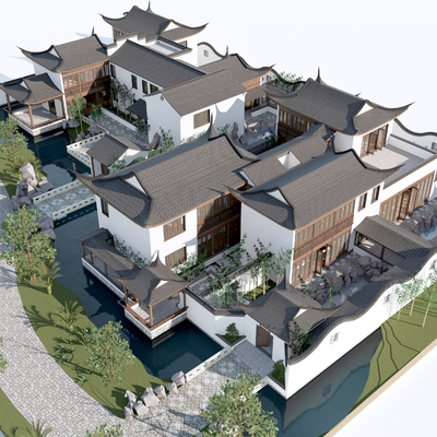 Chinese style courtyard house building appearance