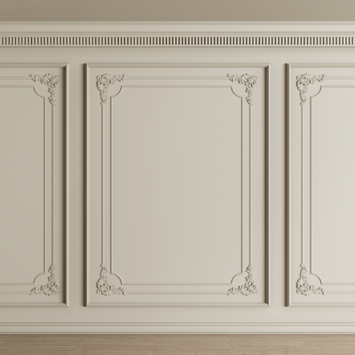 French plaster line carved