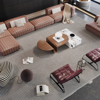 Minotti Miloti modern sofa and coffee table combination