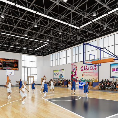 modern gymnasium basketball court