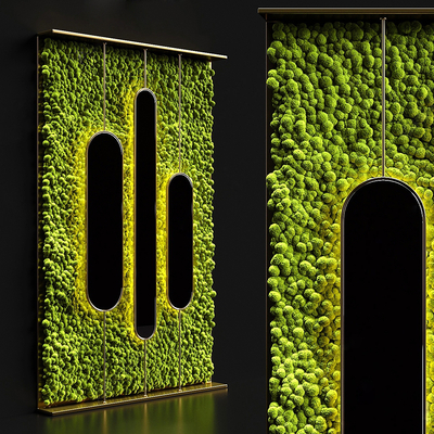 Modern moss green plant wall