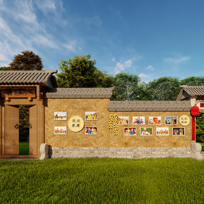 Neo-Chinese Style Village Folk Fence Gate