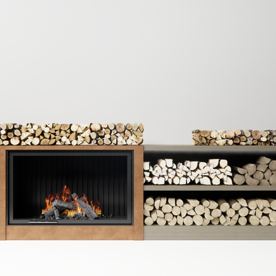 modern fireplace wood wood