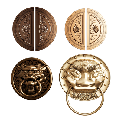 Chinese style metal door handle door ring door lock