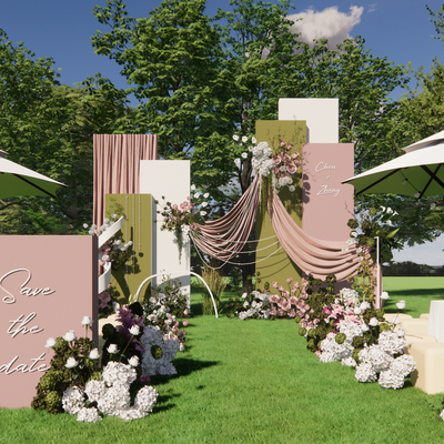 Modern Outdoor Wedding Stage Art Display