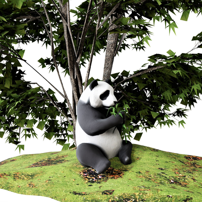 Modern panda sculpture