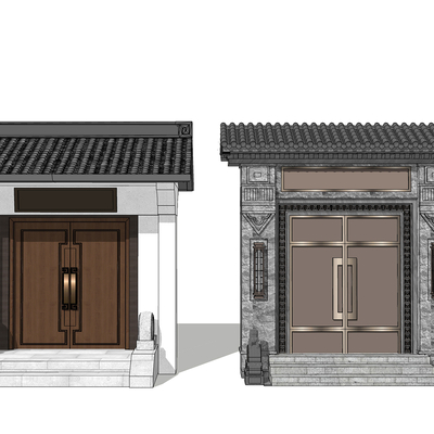 Neo-Chinese Style Villa Courtyard Gate