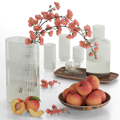 Modern floral peach fruit plate