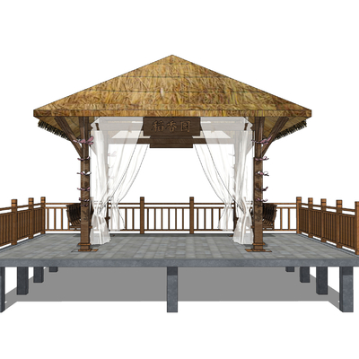 Natural wind thatched pavilion