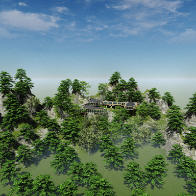 Natural wind mountain terrain landscape platform