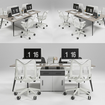 Modern public office desk and chair Screen