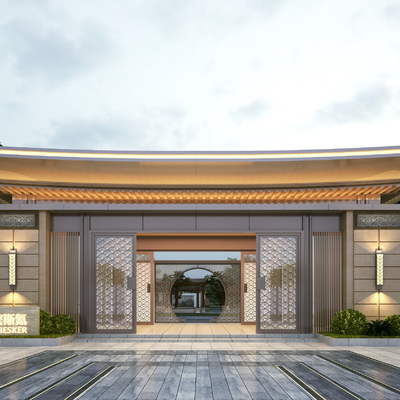 Entrance of New Chinese Residential Quarter