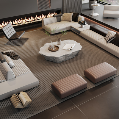 Minotti Miloti modern sofa and coffee table combination