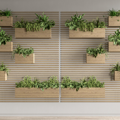 Green plant wall potted flower stand hanging orchid