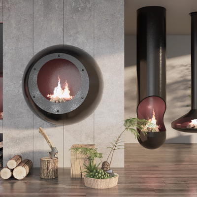 modern fireplace firewood