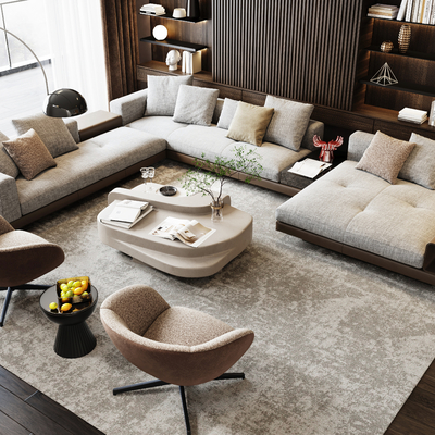 Minotti modern sofa coffee table combination