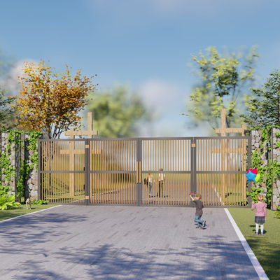 Modern beautiful countryside entrance gate