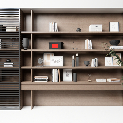 Nordic bookcase open compartment cabinet