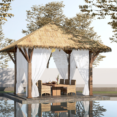 Natural wind thatched pavilion pavilion pavilion landscape pavilion