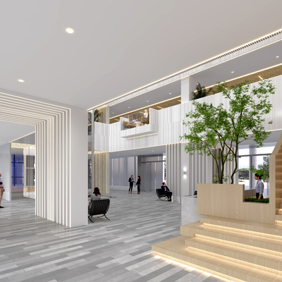 Modern Office Atrium Business Lobby