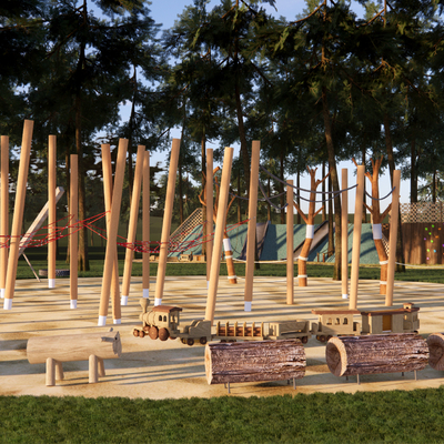 Wooden outdoor amusement facilities