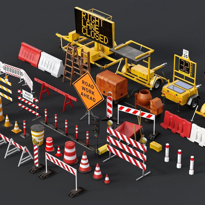 Industrial wind road construction barricade equipment