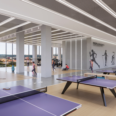 modern gym badminton court
