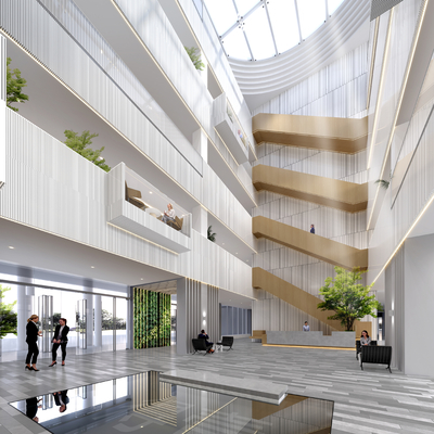 Modern Office Atrium Business Lobby