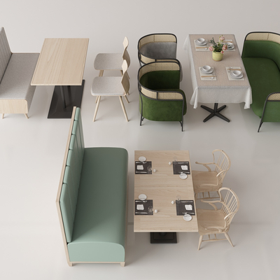 Modern Booth Sofa Card Seat Dining Table and Chair