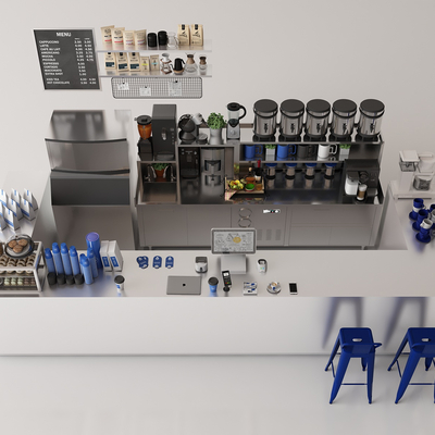 Modern Coffee Milk Tea Shop Bar Milk Tea Making Equipment