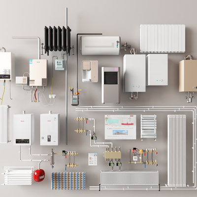 Water heater pipe gas meter radiator