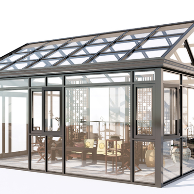 Modern sun room glass room glass flower room