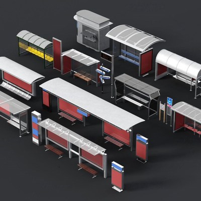 Modern Bus Station Waiting Booth