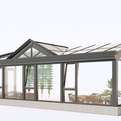 Modern sun room glass room glass flower room