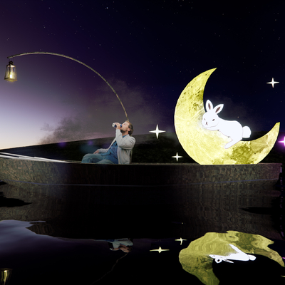 Moon Light Mid-Autumn Festival Theme Art Display