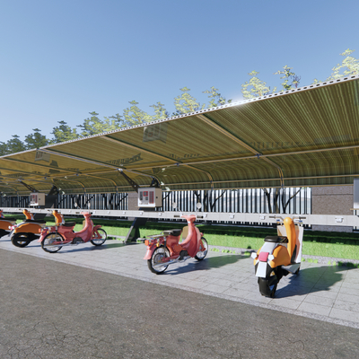 Electric car parking shed charging pile