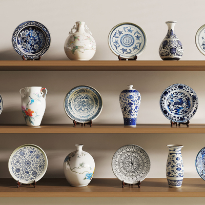 New Chinese-style Blue and White Porcelain Utensils Ornaments