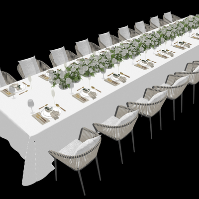 Modern Banquet Long Table Dining Table and Chair Banquet Table