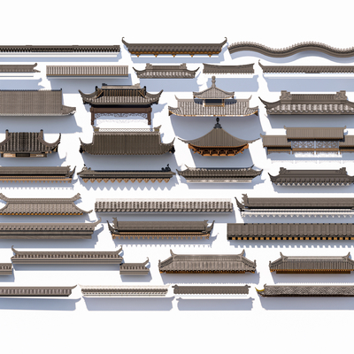 Neo-Chinese Style eaves, roof beam, eaves line, flying ridge