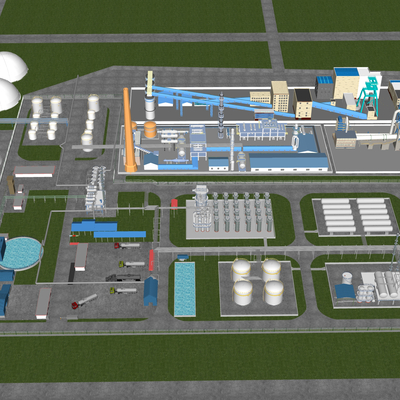 Bird's-eye view of chemical plant