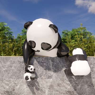 Modern Panda Sculpture