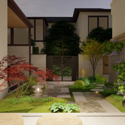 Japanese Zen Garden Courtyard