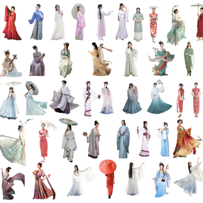 Ancient costume character Hanfu beauty 2D component