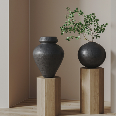 Modern clay pot ornaments