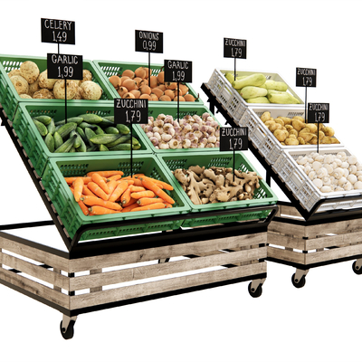 Fruit and vegetable supermarket vegetable rack