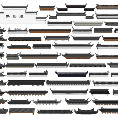 Chinese-style eaves line ridge