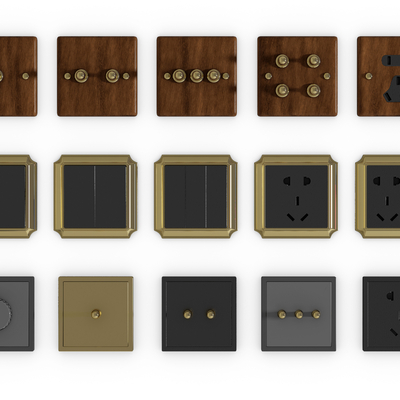 New Chinese-style switch socket hardware five-hole socket