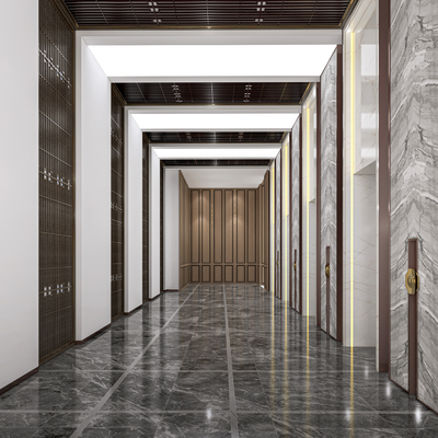 New Chinese Elevator Hall Aisle